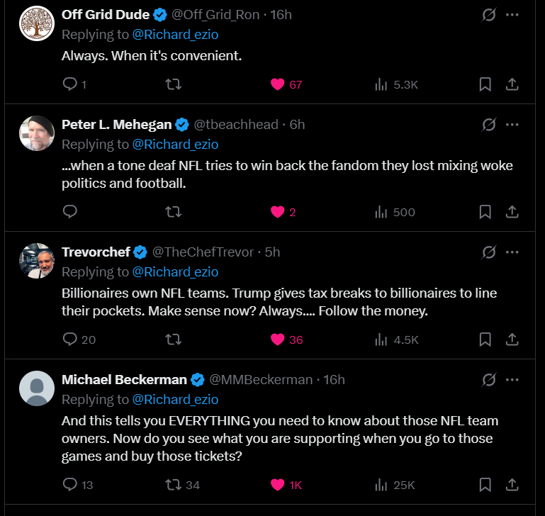 Some fans feel NFL teams should not have paid tributes to CHarlie Kirk because of how controversial and political his death has been.(Image via X) Charlie Kirk