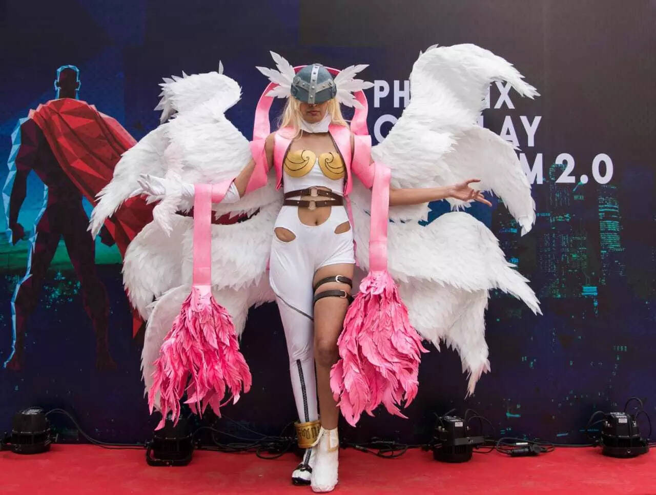 A cosplayer at one of the cosplay events
