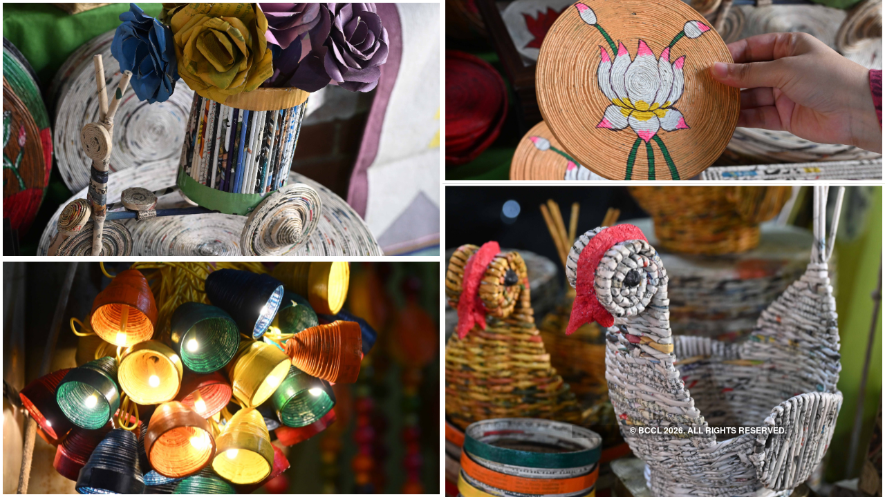 Lights and decor made from waste paper