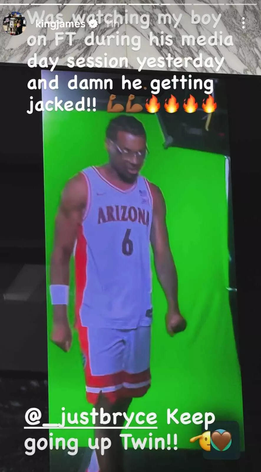 LeBron James' Instagram story