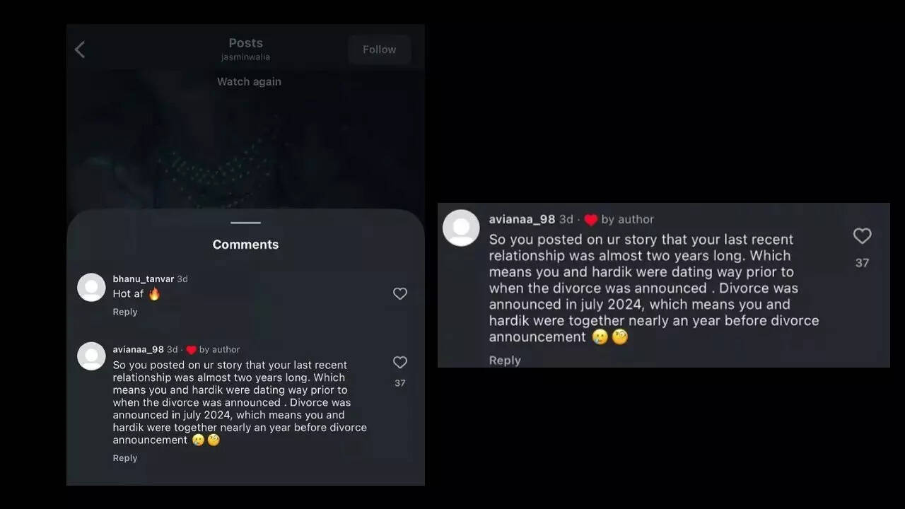 comment under Jasmin Walia's post