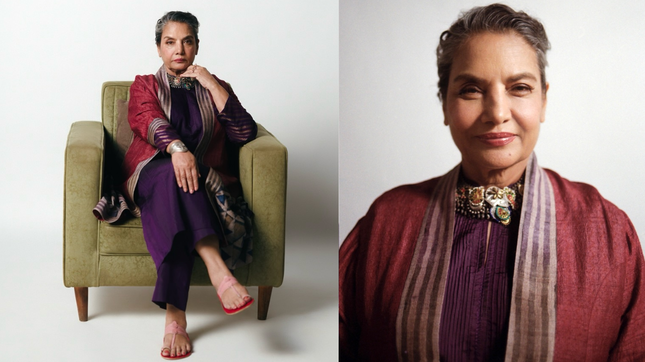 Shabana Azmi in dual brocade dupatta