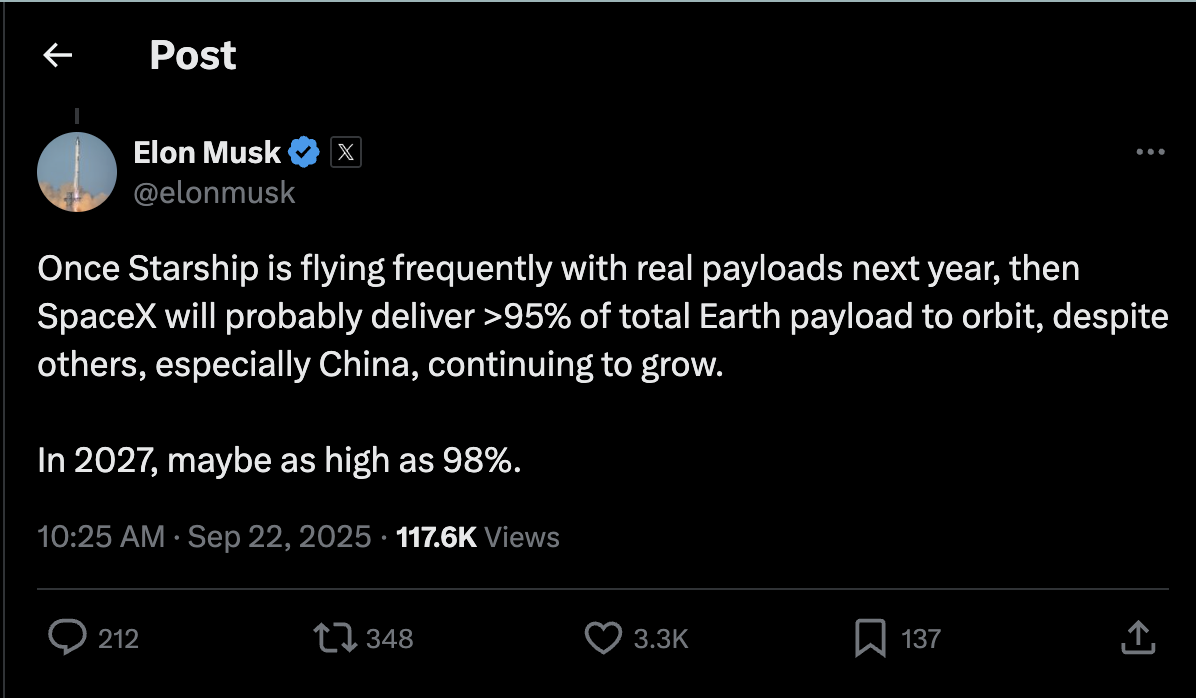 Elon Musk's SpaceX prediction