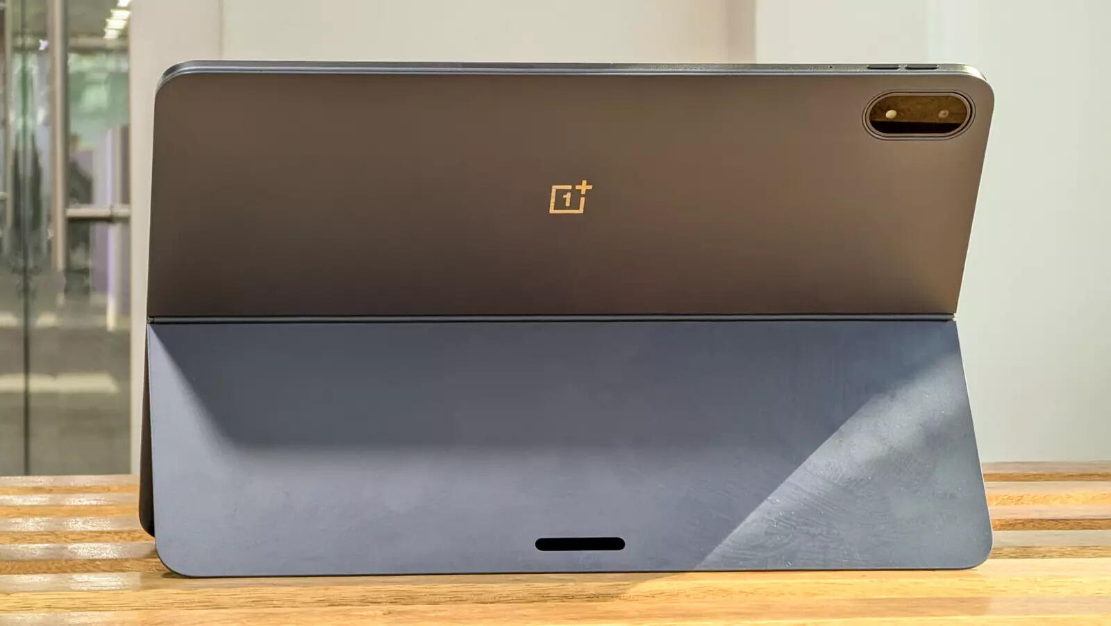 The keyboard case includes its own back cover with a built-in kickstand.