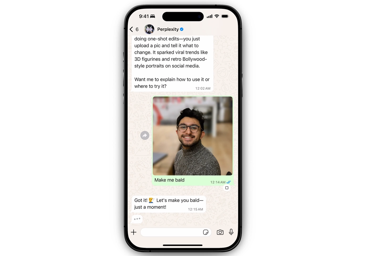 Nano banana now on Whatsapp