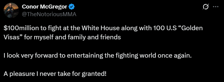 Conor McGregor tweet