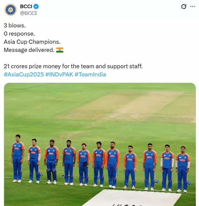 BCCI rewards Team India