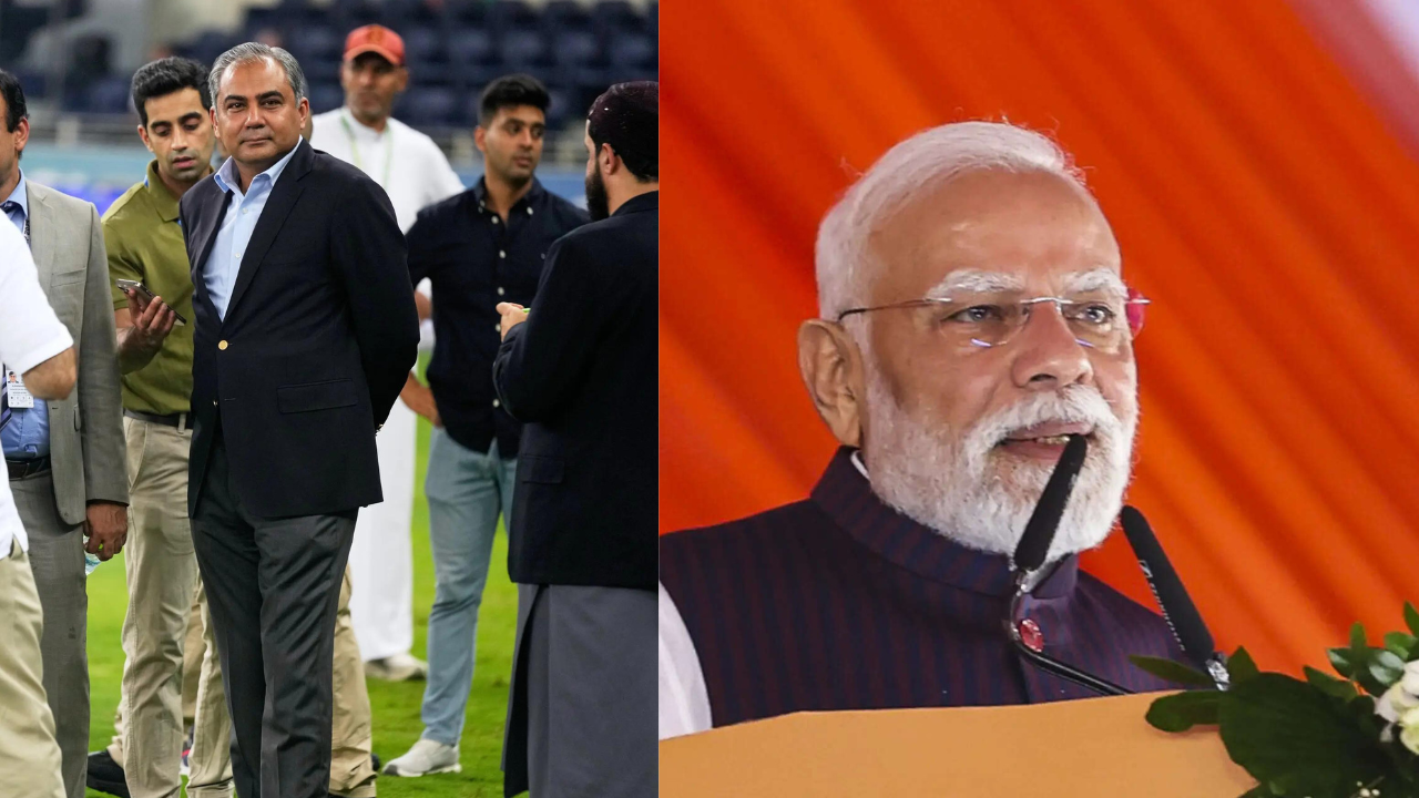 Mohsin Naqvi and PM Modi (PTI) Mohsin Naqvi and PM Modi