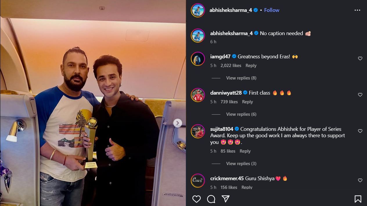 Abhishek Sharma Insta Post