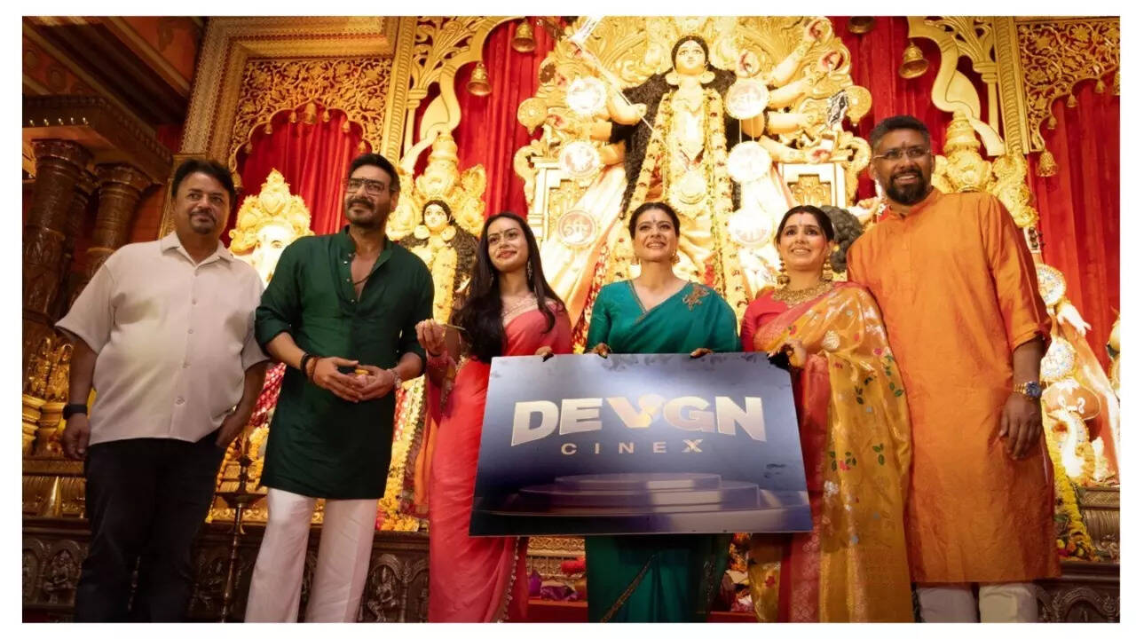 Ajay Devgn joined hands with Vishwa Samudra Group to unveil Devgn Cinex, the new identity of NY Cinemas, at the iconic North Bombay Sarbojanin Durga Puja