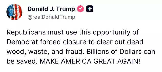 Trump's post on Truth Social