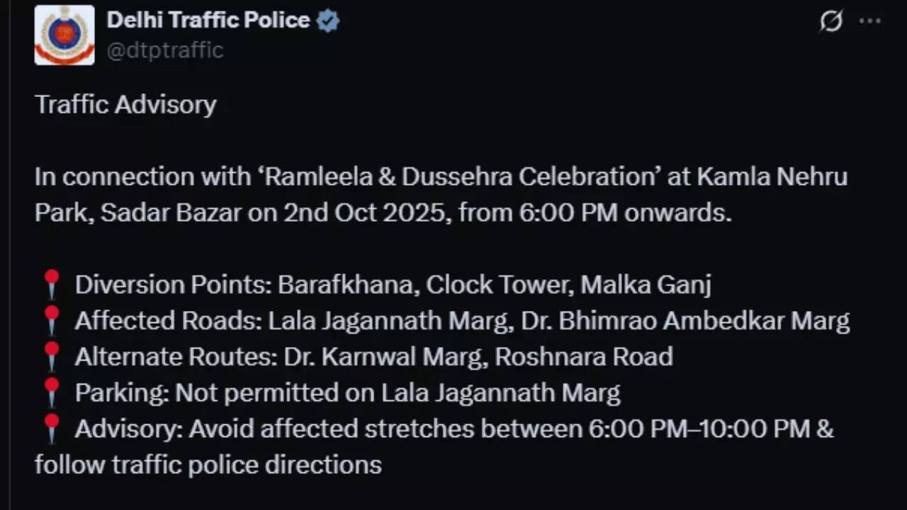Delhi traffic advisory