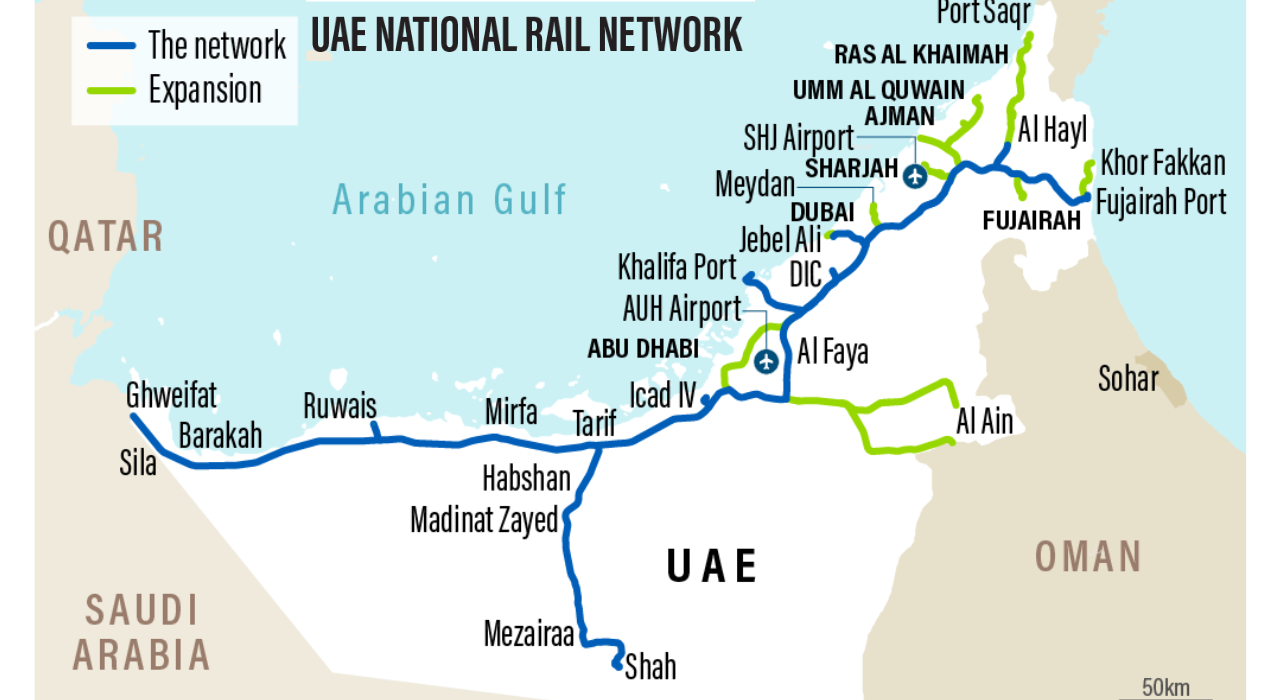 Etihad Railway Network/ Source: Etihad Rail Etihad Railway Network