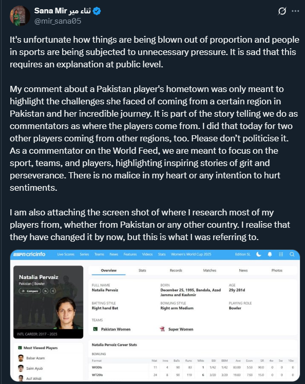 Sana Mir's post
