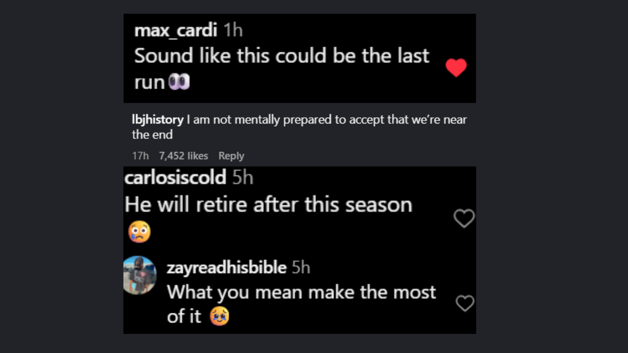 Fans' comments on LeBron James Season 23 teaser
