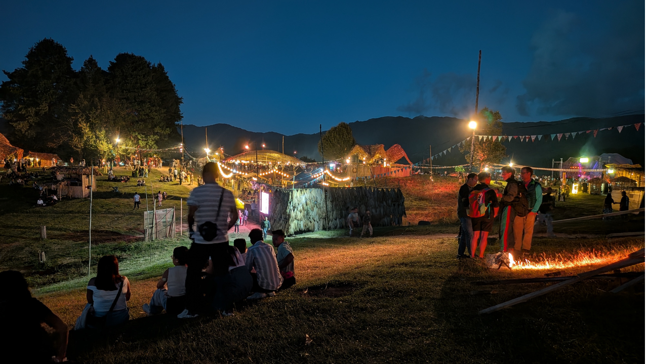 Festival attendees enjoy workshops in yoga, origami, and traditional Apatani paddy flute making, celebrating the region’s heritage.