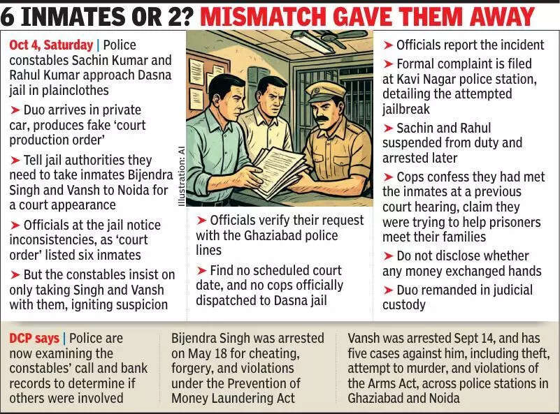 With fake court papers, 2 cops try to free 2 prisoners; arrested