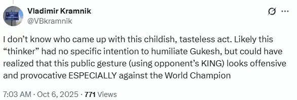 Kramnik tweet