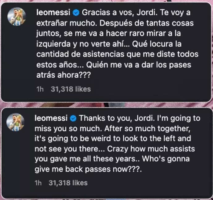 Messi Alba Instagram