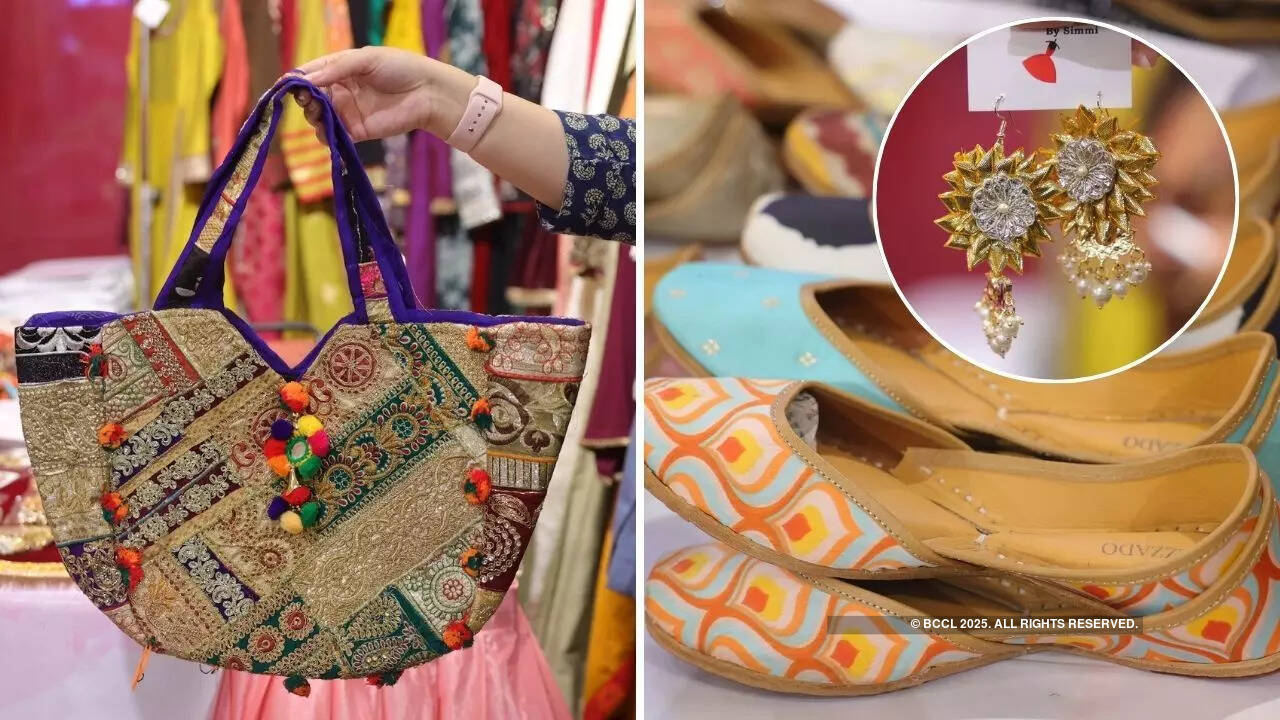 ​Jaipuri bags, juttis and gota earrings add the perfect amount of bling to your festive ensemble​