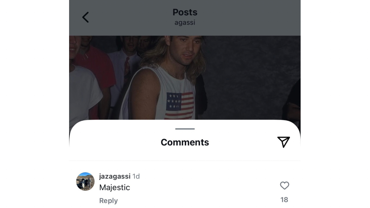 Image via IG/Andreagassi Andre Agassi and Steffi Graf’s daughter Jaz Elle melts hearts with her one-word reaction to father’s iconic tennis fashion
