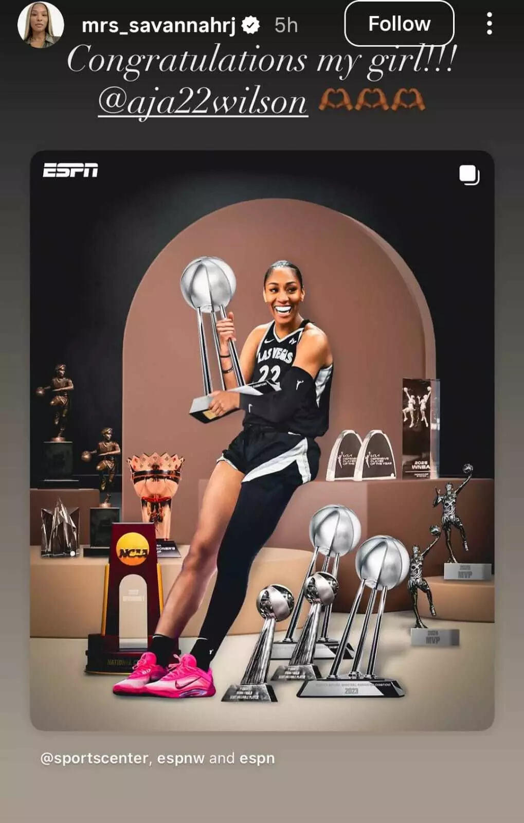 Savannah James' Instagram story Savannah James' Instagram story
