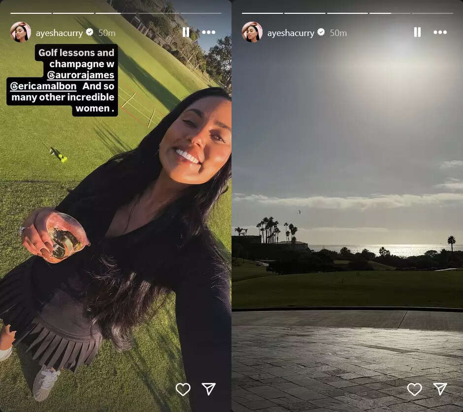 Ayesha Curry showed off her golfing talent (Image via Instagram / @ayeshacurry) Ayesha Curry showed off her golfing talent