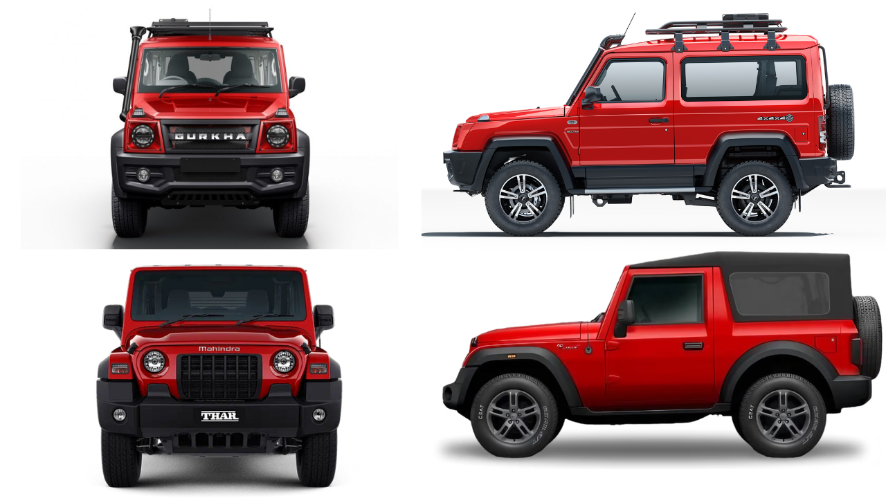 2025 Mahindra Thar vs Force Gurkha Dimensions
