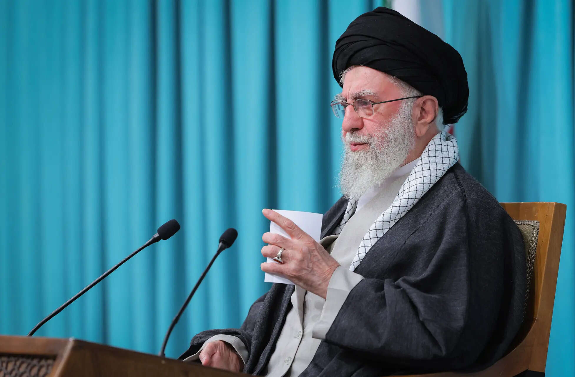 In this photo released on Tuesday, Sept. 23, 2025, by an official website of the office of the Iranian supreme leader, Supreme Leader Ayatollah Ali Khamenei speaks in a televised speech. (Office of the Iranian Supreme Leader via AP) Iran's supreme leader rejects direct nuclear talks with US as European negotiations remain unmoved