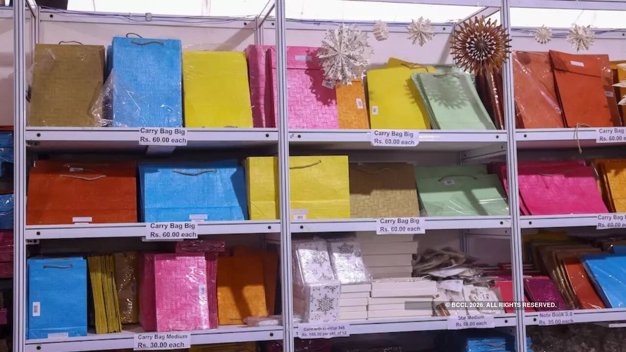 Paper bags made by visually-impaired adults
