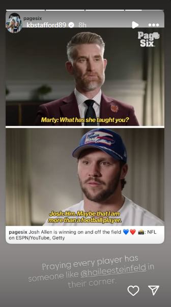 (Image via Kelly Stafford's IG Story) Josh Allen