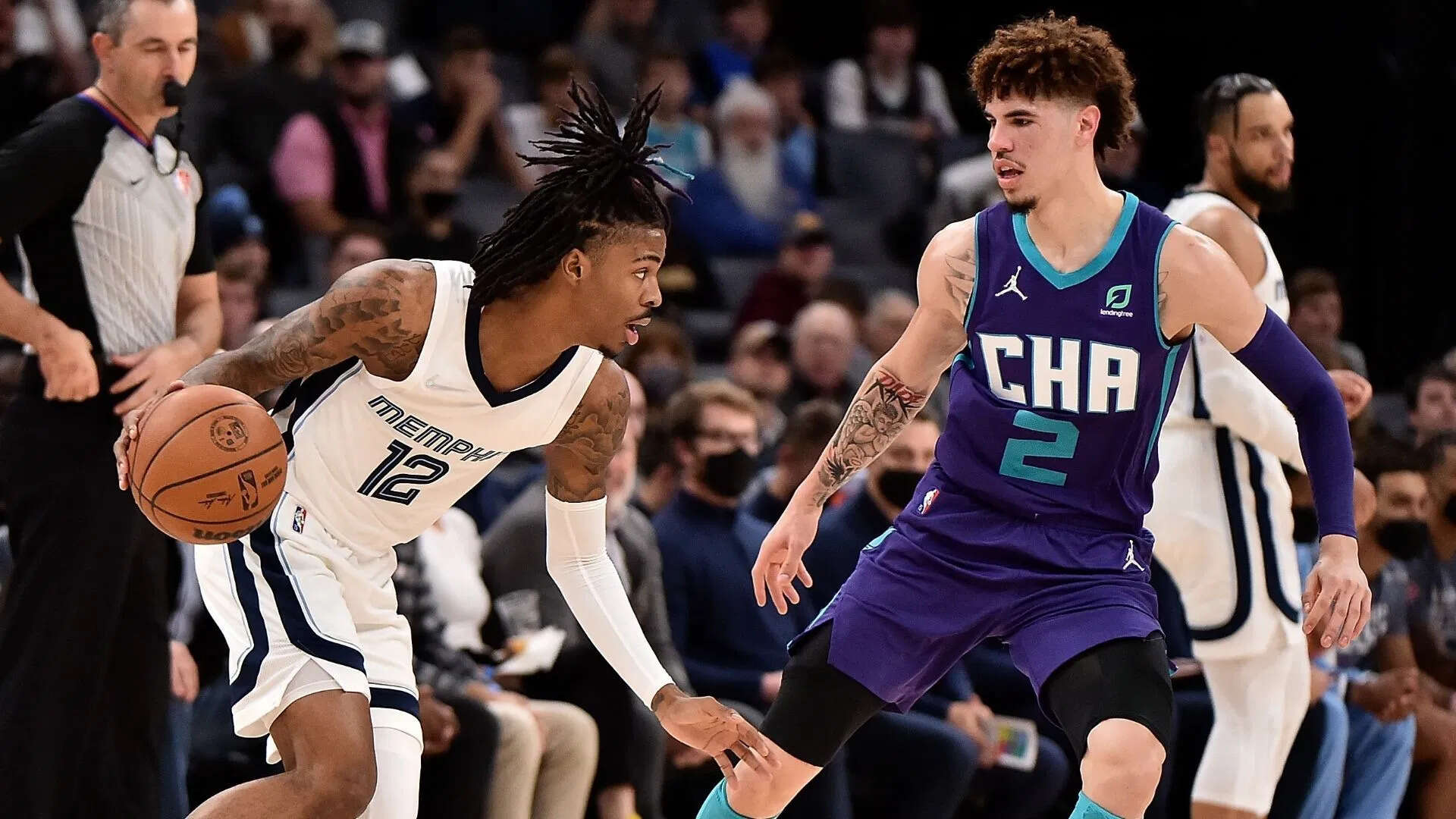 Morant and Ball in a Hornets vs Grizzlies Game (Image via Getty) Morant and Ball in a Hornets vs Grizzlies Game