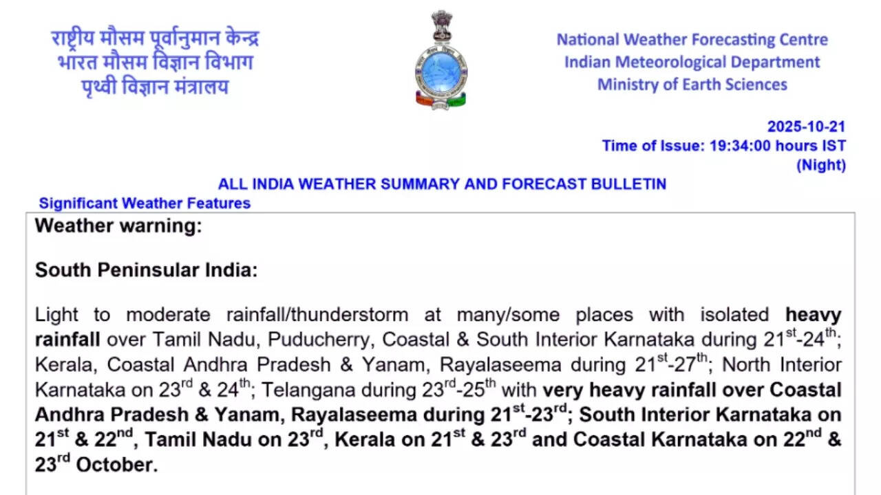 IMD weather update