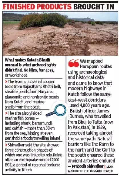 तज्ञांनी कच्छमधील हडप्पा साईट ट्रेड स्टॉपओवर शोधून काढले, इन्फ्रा सिल्क रूट 2 हजार वर्षांनी अगोदर आहे असे म्हणतात