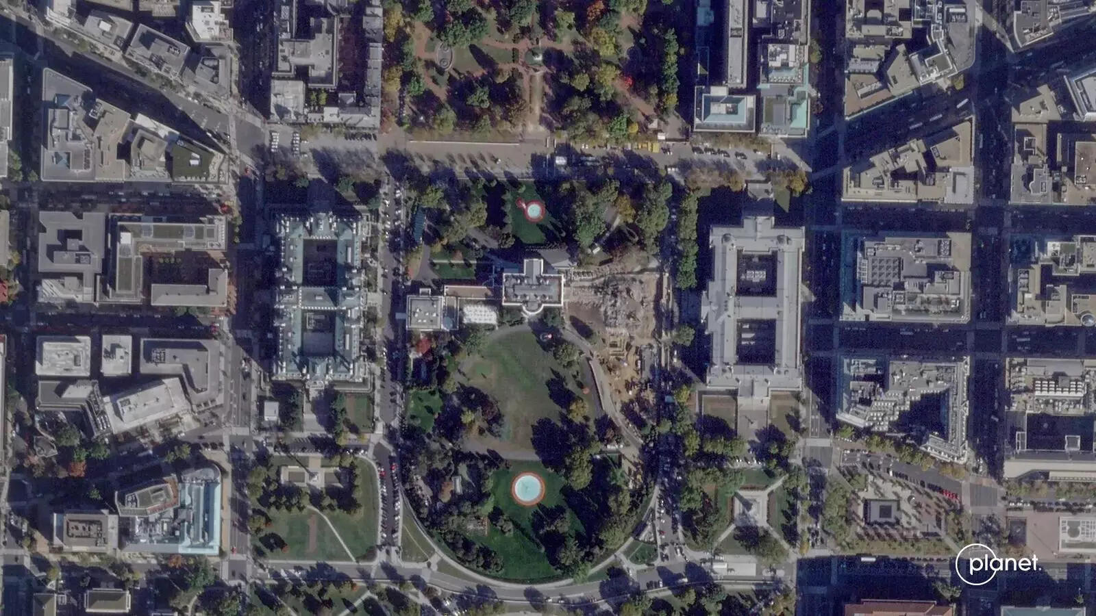 Satellite images show after of demolition of White House East Wing.