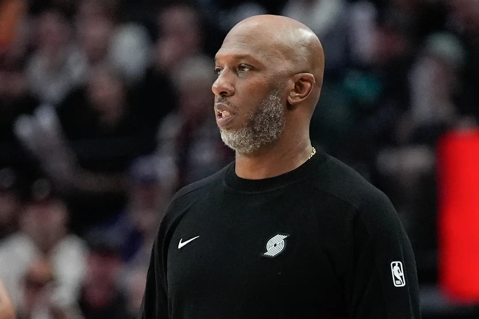 Portland Trail Blazers head coach Chauncey Billups during an NBA game against the Minnesota Timberwolves on October 22, 2025. (AP Photo/Jenny Kane) Chauncey Billups