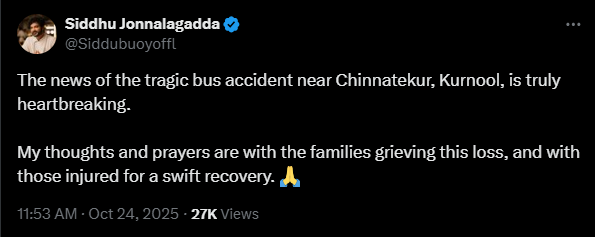 Siddhu Jonnalagadda Tweet