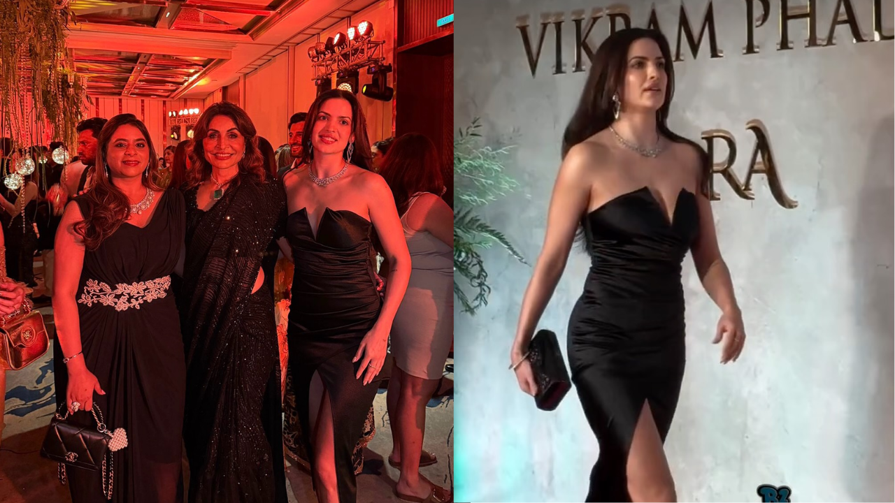 Natasa Stankovic in statement black gown