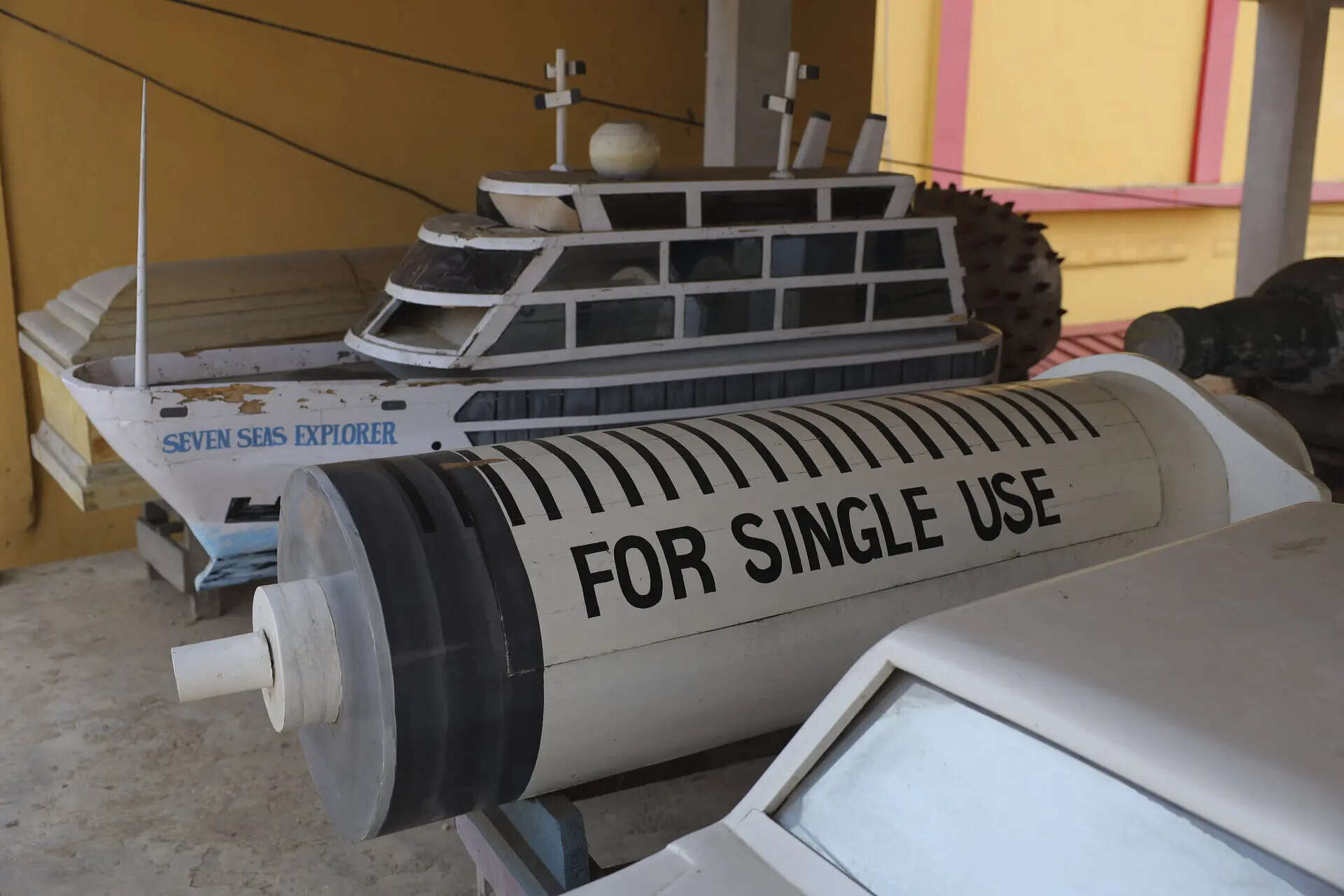 Fantasy coffins crafted by Nicholas and his family are displayed at their showroom in Teshie, Accra, Ghana, Tuesday, July 29, 2025. (AP Photo/ Misper Apawu) Photos show Ghana's fantasy coffins as a stylish final rest