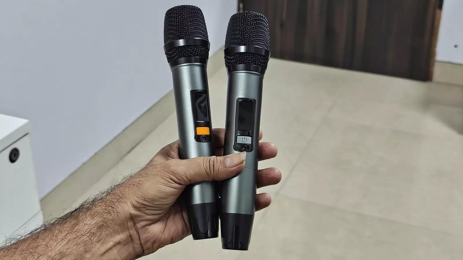 Mics come bundled with Luminous Edge Go 1500 portable power station