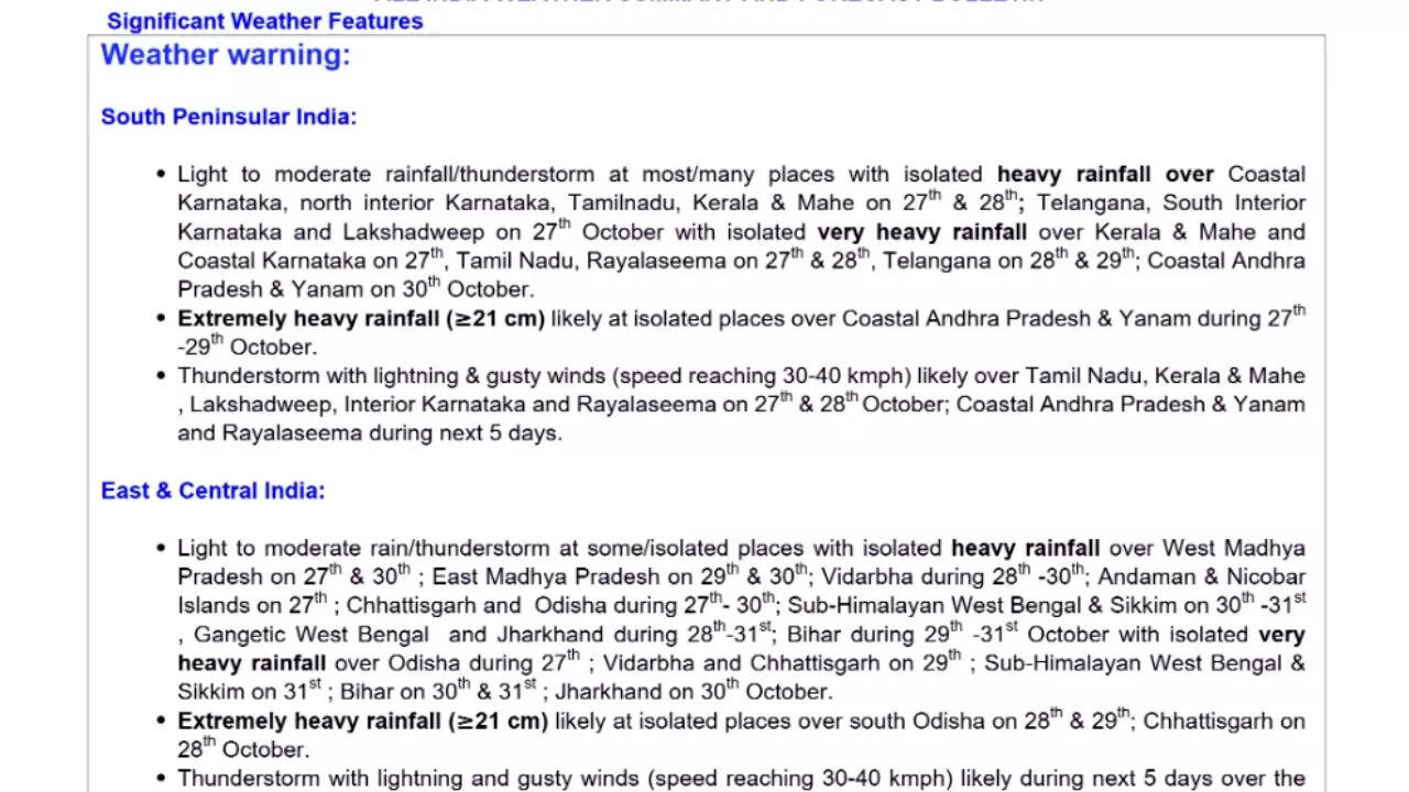 IMD rainfall updates