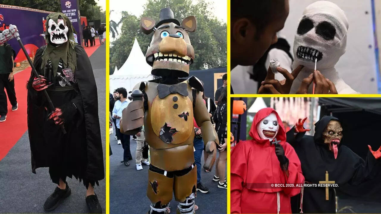 Cosplayer Meherinder (centre) as Freddy Cosplayer Meherinder (centre) as Freddy