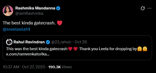 Rashmika Mandanna's X post