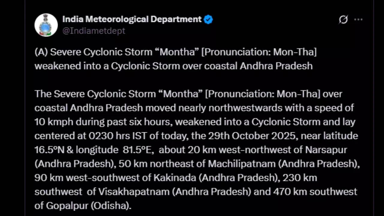 IMD cyclone update