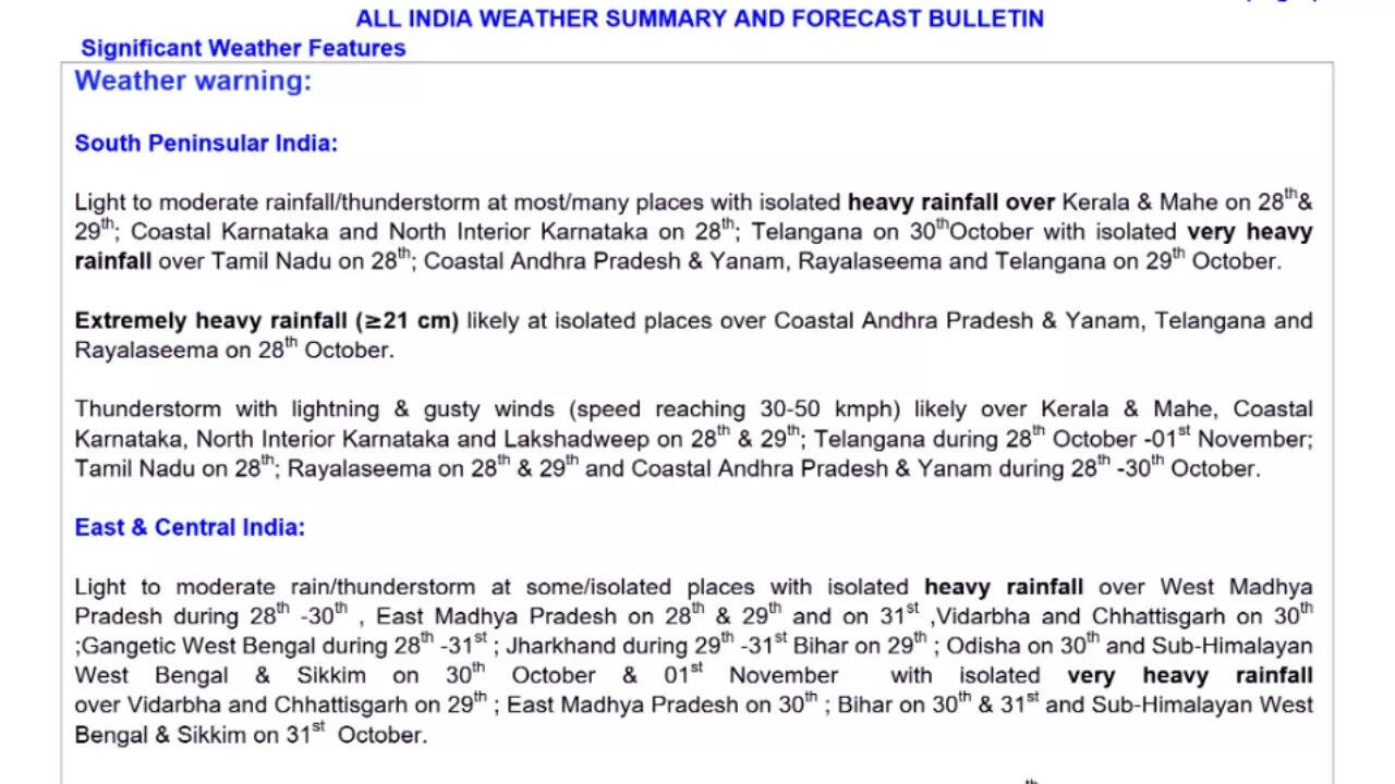 IMD weather prediction