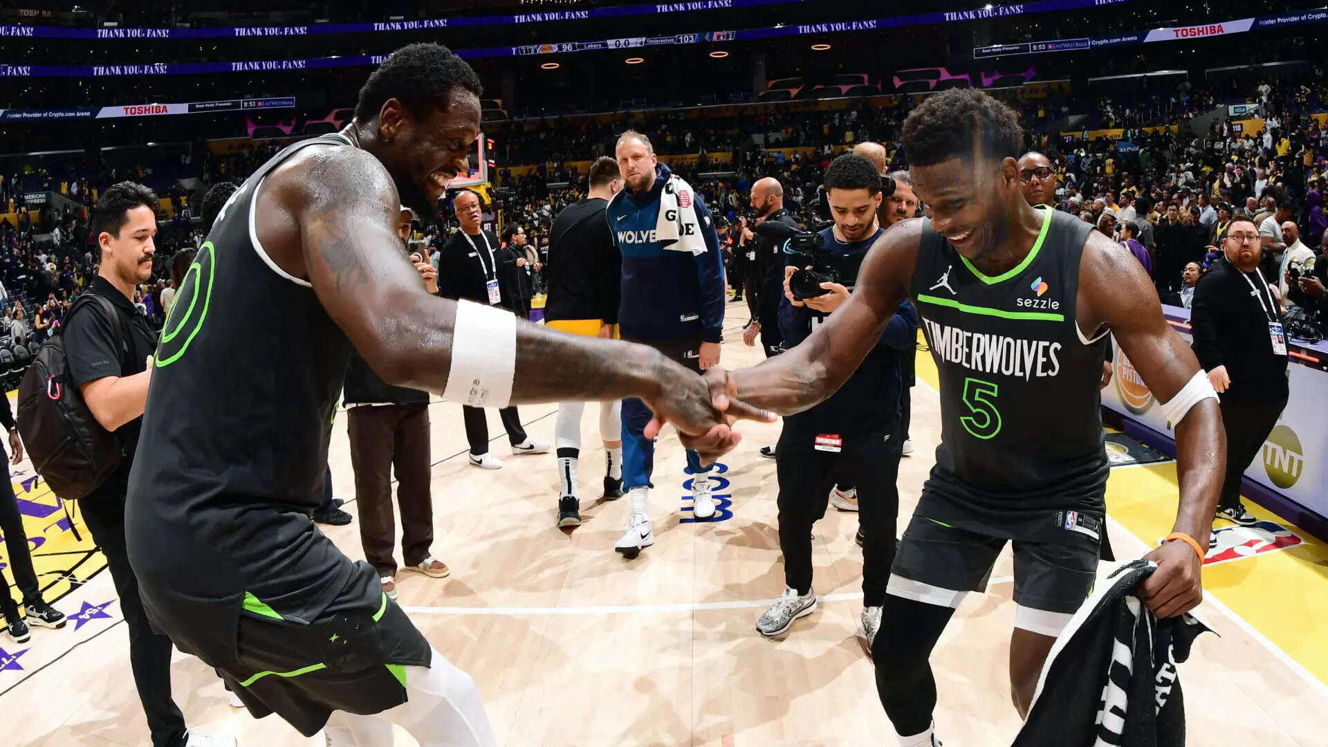 Edwards and Randle of Minnesota Timberwolves