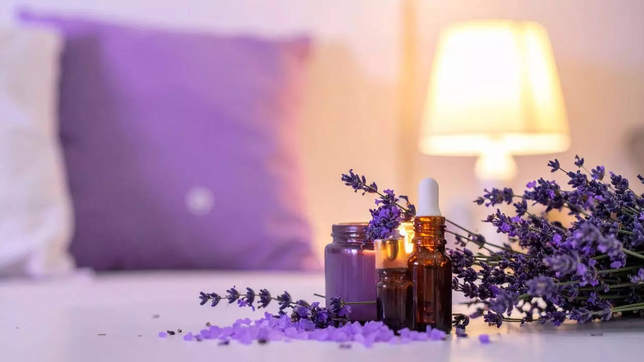 Soak cotton balls in lavender essential oil