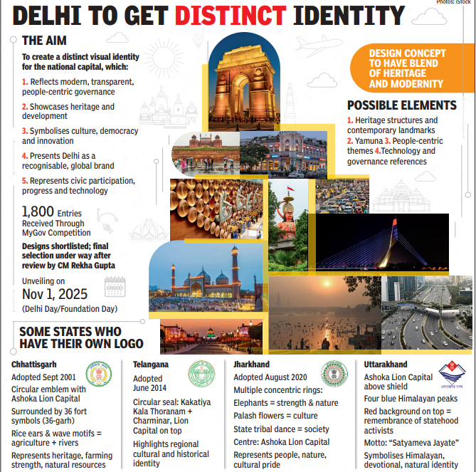 Delhi is set to unveil its first official logo on November 1<br>