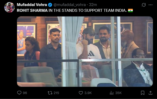Rohit Sharma in the stands for the Women's WC final Screenshot 2025-11-02 195723