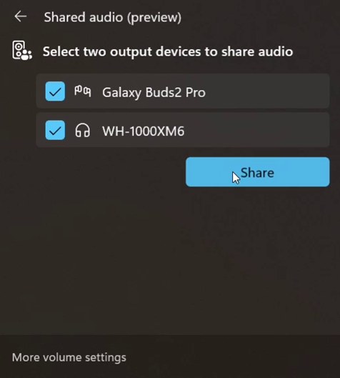 How Shared Audio feature will work on Windows 11